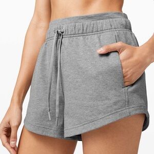 Lululemon Inner Glow Shorts 3 Inch Inseam Terry Grey Size 8